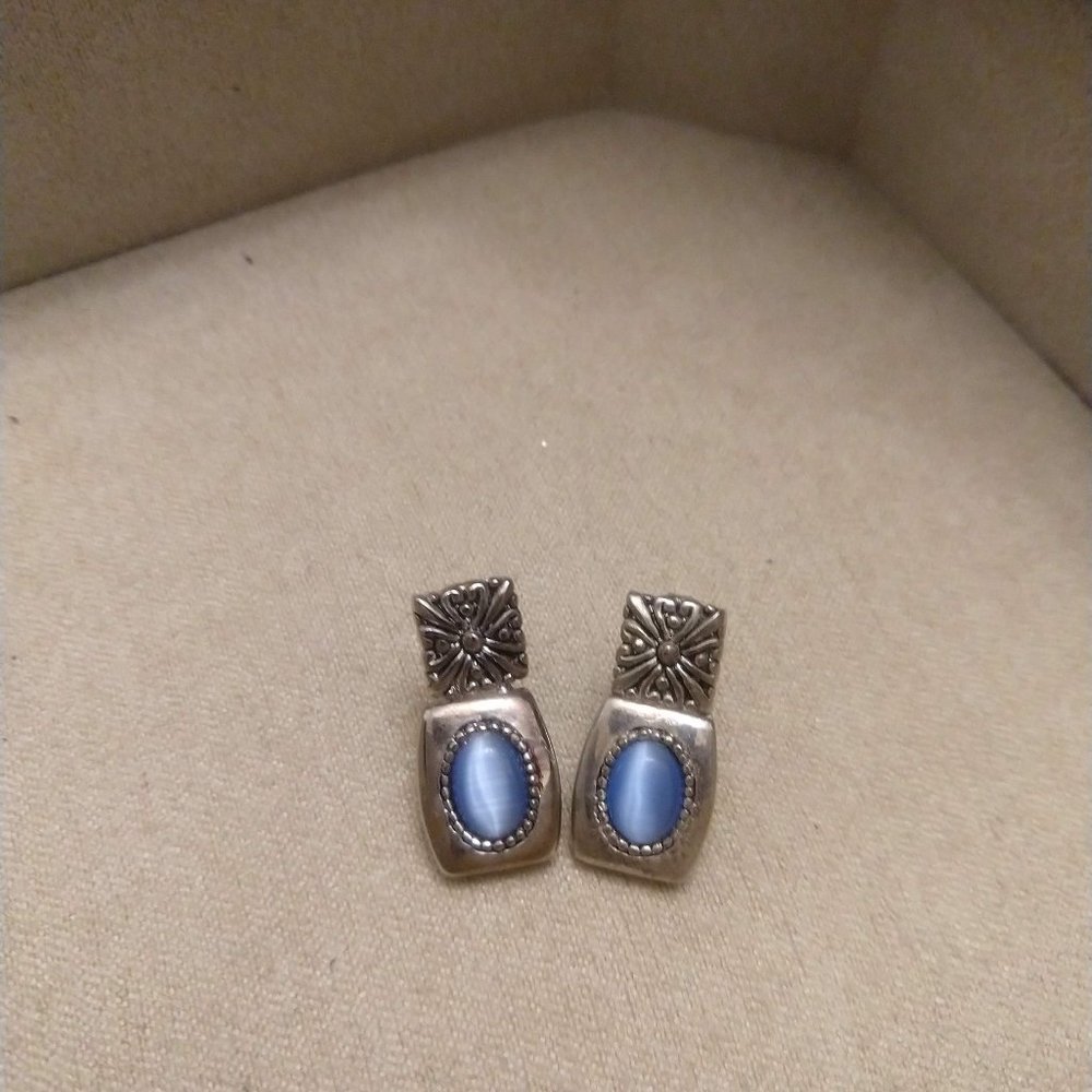*5 for $10* Silver and Blue Stone Drop Earrings